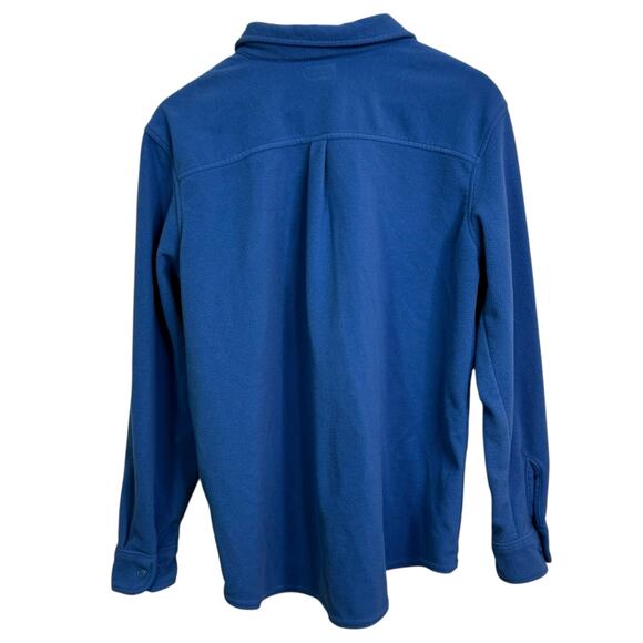 L.L. Bean Size Large Blue Fleece Long Sleeve Button Up Shirt - Picture 4 of 5